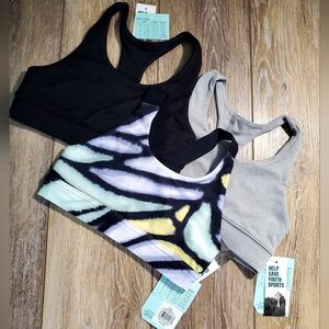 DSG girl's sports bras. SEVERAL COLORS AVAILABLE.  BLACK, GRAY, MULTI size XS